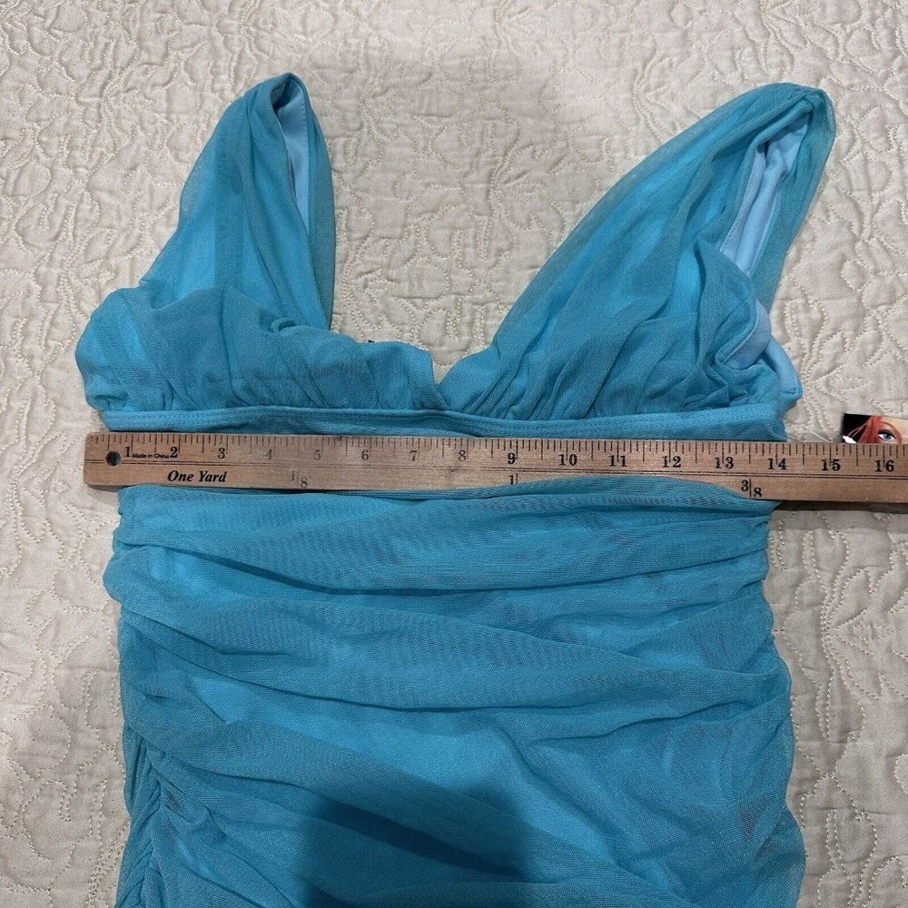 Necessary Objects Wrap Blouse Top Sleeveless Aqua… - image 9